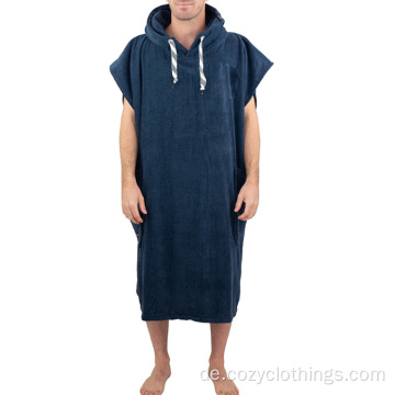 100% Baumwoll -Kapuzenponcho Beach Handtuch Wechseln Sie Robe